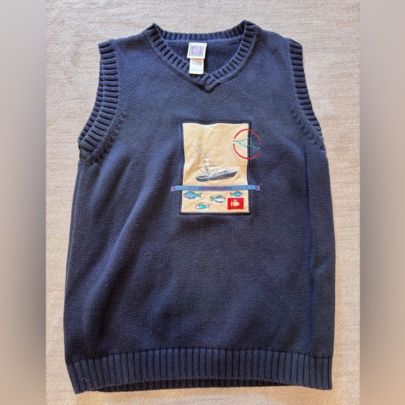 Little Me Navy V-Neck Sweater Vest - Picture 1 of 2